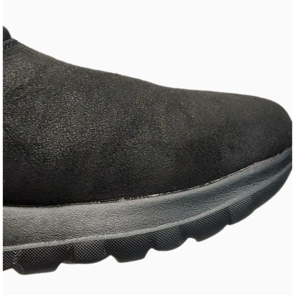 Skechers Boots Women Sz 9 On The Go Joy Black Winter Bootie Faux Fur Line 56101S